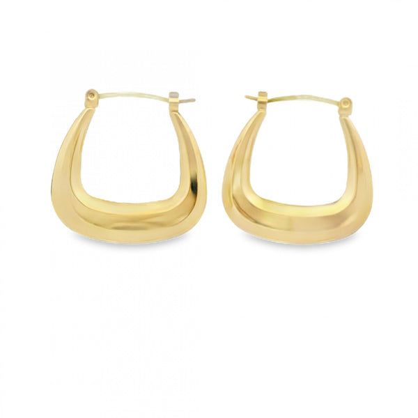 9ct Yellow Gold Handbag Earrings - 23x22mm - 1.3g