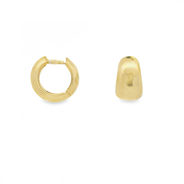 9ct Yellow Gold Hoop Earrings - 14x14x8mm - 3.6g