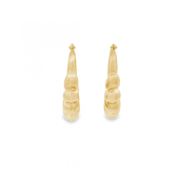 9ct Yellow Gold Bubble Fan Earrings - 18x23mm - 1.9g
