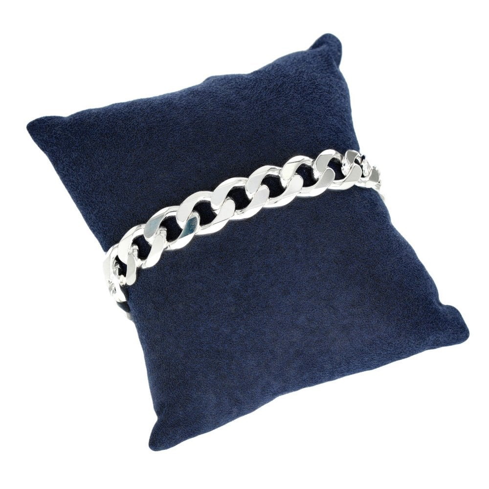 925 Silver Heavy Flat Curb Bracelet - 8.5" - 40.5g