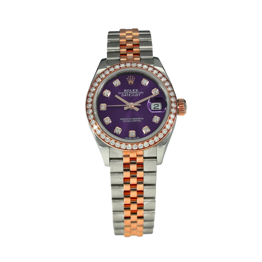 Lady-Datejust 279381RBR – Purple Dial Diamond Bezel – 2018