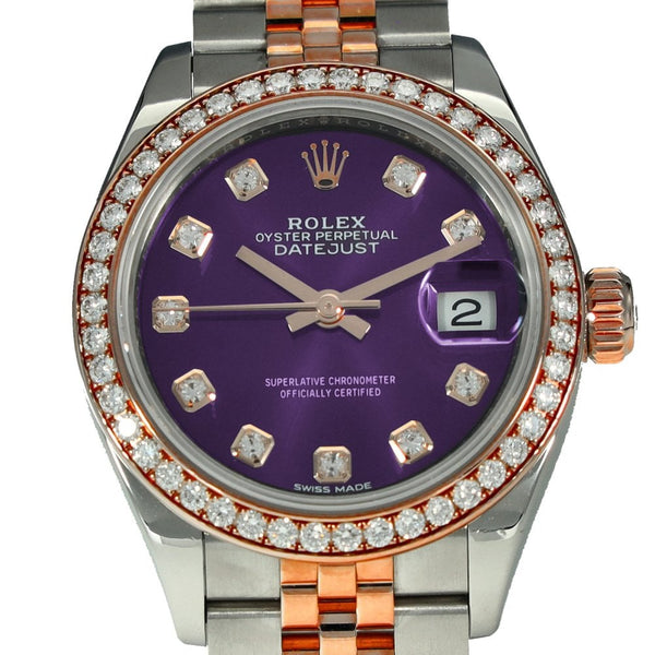 Lady-Datejust 279381RBR – Purple Dial Diamond Bezel – 2018