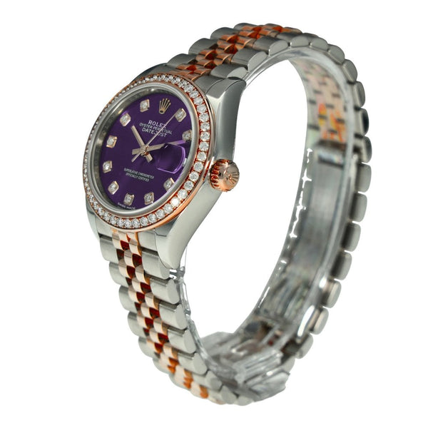 Lady-Datejust 279381RBR – Purple Dial Diamond Bezel – 2018