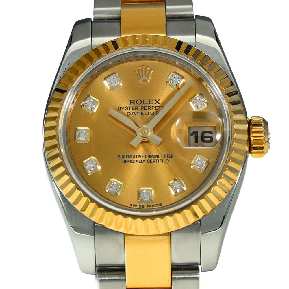 Lady-Datejust 179173 – Champagne Diamond Dial – 2008