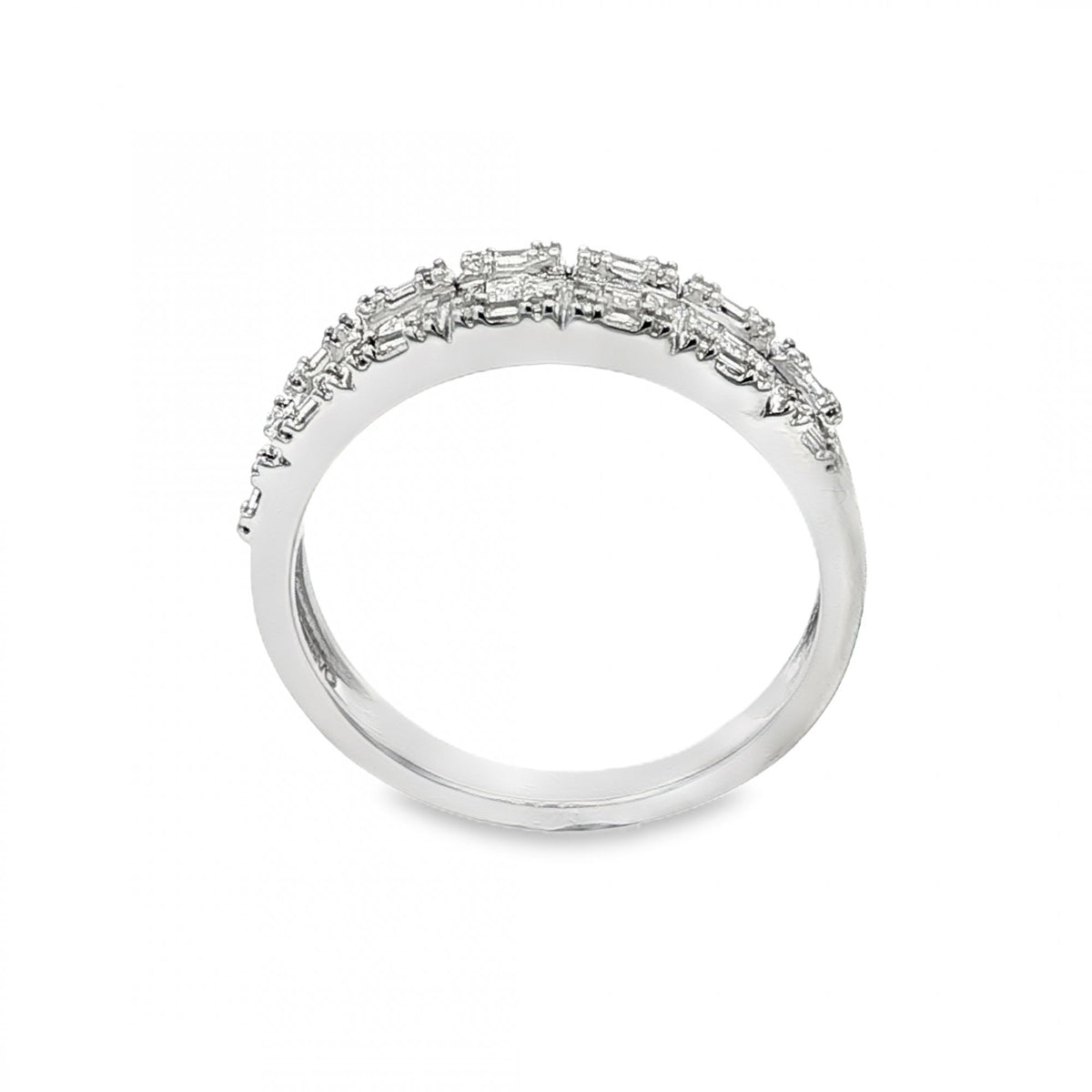 9ct White Gold Diamond Half-Eternity Ring - Size N½ - 0.63ct