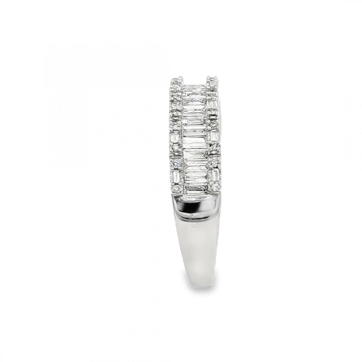 9ct White Gold Diamond Half-Eternity Ring - Size N½ - 0.63ct