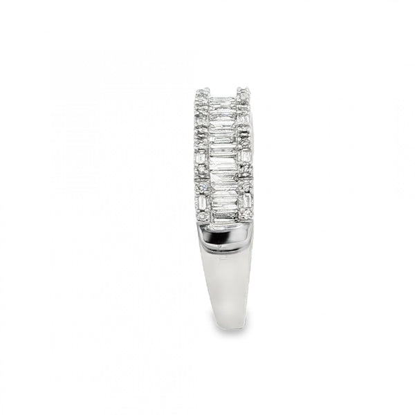 9ct White Gold Diamond Half-Eternity Ring - Size N½ - 0.63ct