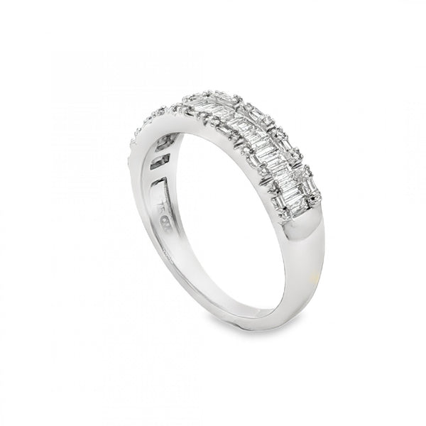 9ct White Gold Diamond Half-Eternity Ring - Size N½ - 0.63ct