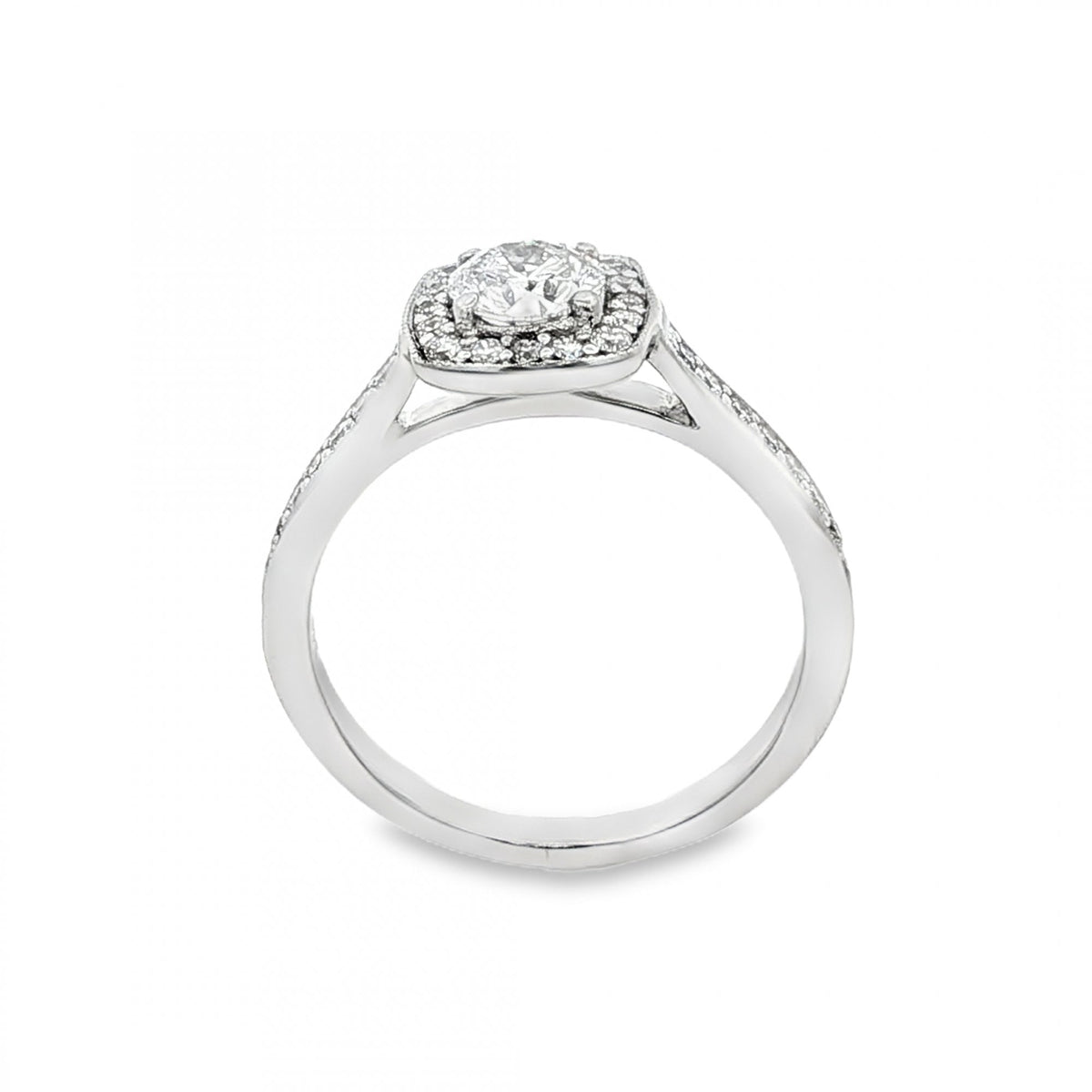 18ct Yellow Gold Diamond Halo Cluster Ring - K½ - 0.84ct