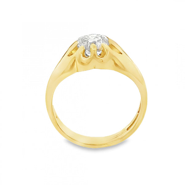 18ct Yellow Gold Diamond Solitaire Ring - Size R - 1.67ct