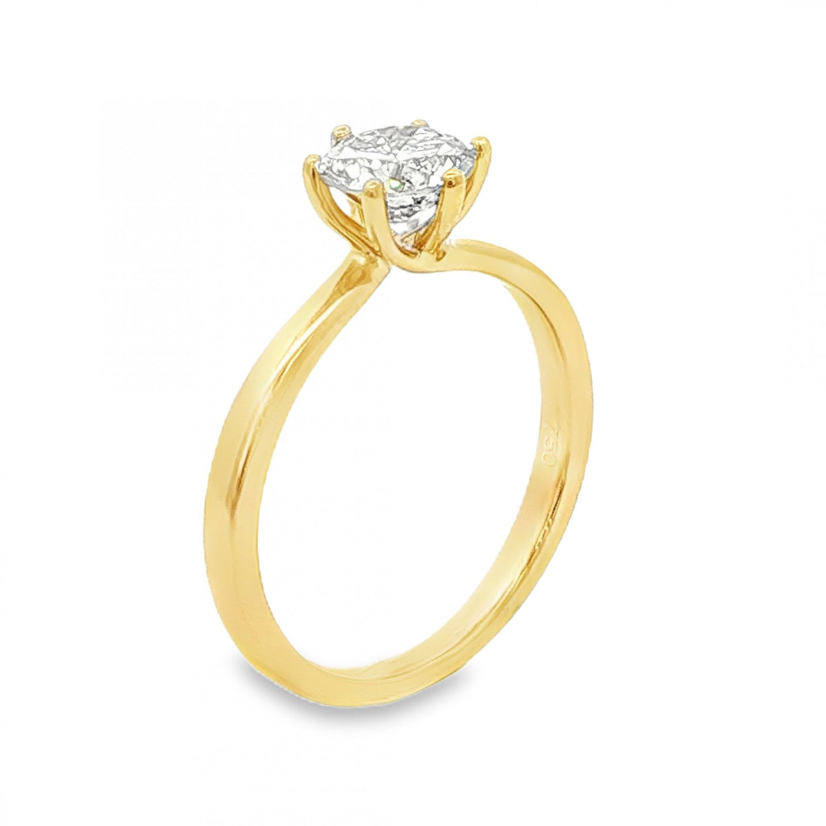 18ct Yellow Gold Diamond Engagement Ring - Size L½ - 0.79ct