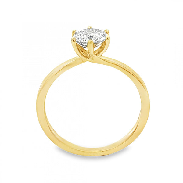 18ct Yellow Gold Diamond Engagement Ring - Size L½ - 0.79ct