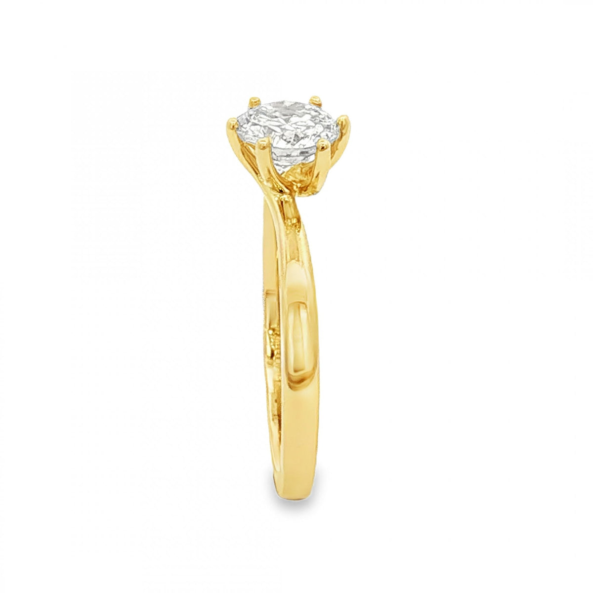 18ct Yellow Gold Diamond Engagement Ring - Size L½ - 0.79ct
