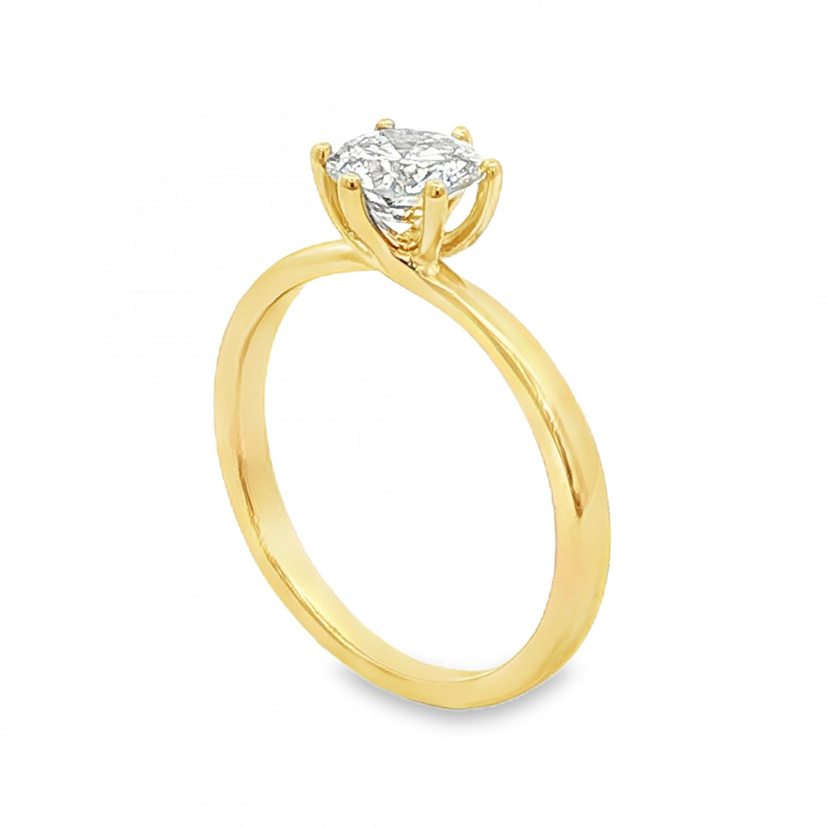 18ct Yellow Gold Diamond Engagement Ring - Size L½ - 0.79ct