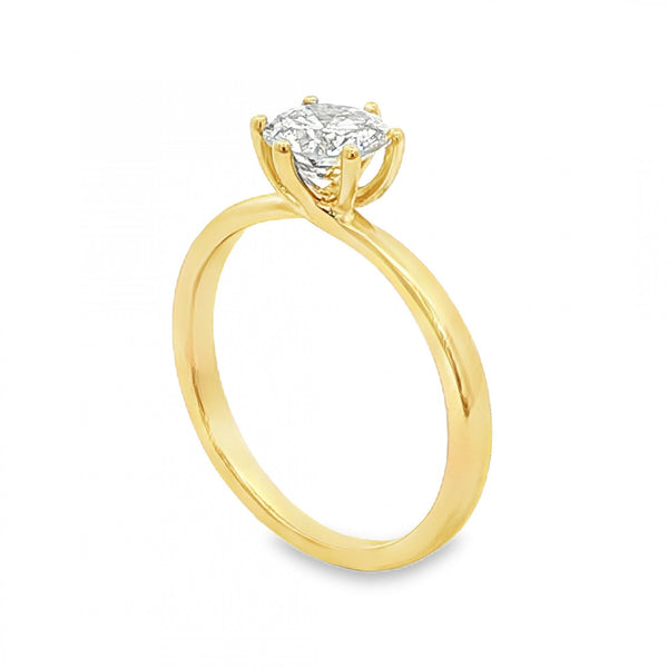 18ct Yellow Gold Diamond Engagement Ring - Size L½ - 0.79ct