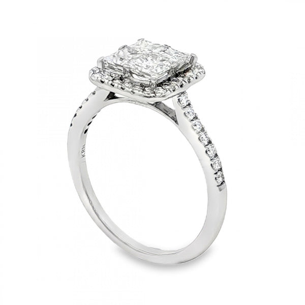 18ct White Gold Diamond Cluster Ring - Size N - 1.30ct
