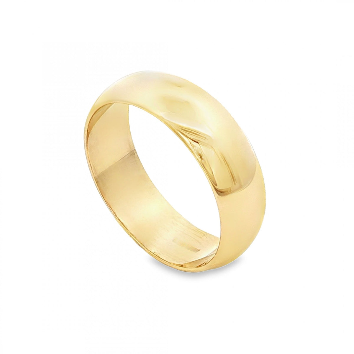 9ct Yellow Gold D-Shape Wedding Band - Size T½ - 7mm