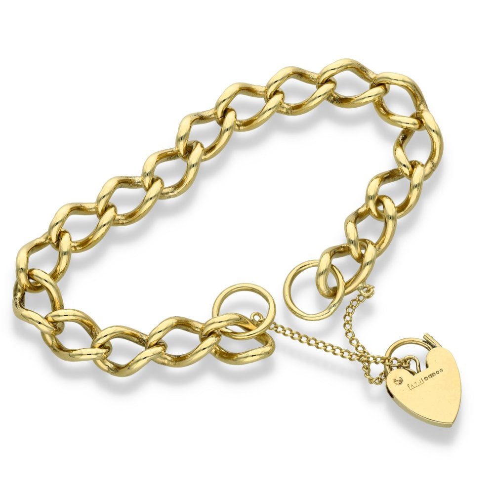 9ct Yellow Gold Curb Bracelet - 8" - 29.6g