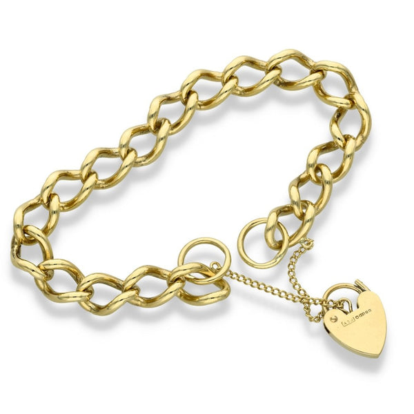 9ct Yellow Gold Curb Bracelet - 8" - 29.6g