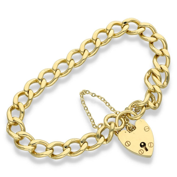 9ct Yellow Gold Open Curb Bracelet - 8.5" - 28.2g