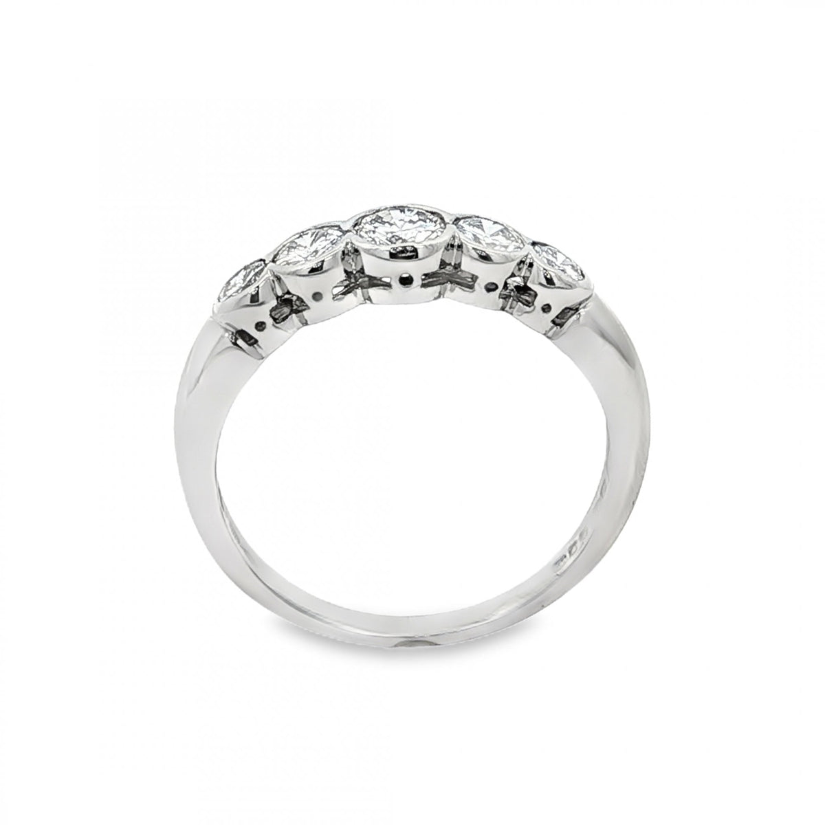 950 Platinum Diamond Half-Eternity Ring - Size T - 1.00ct