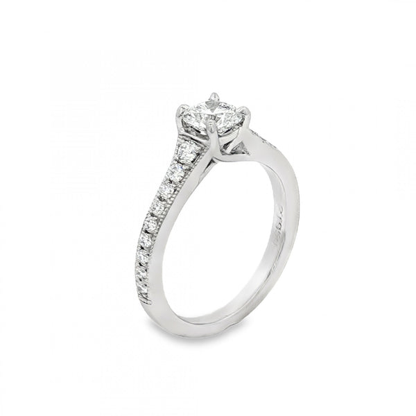 950 Platinum Diamond Engagement Ring - Size I - 0.75ct