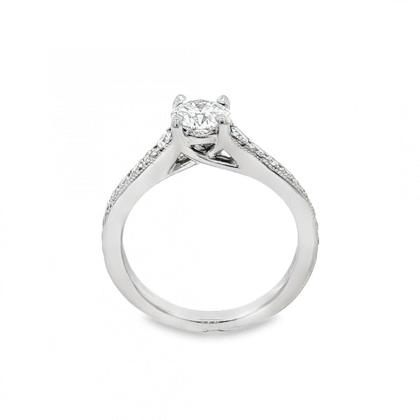 950 Platinum Diamond Engagement Ring - Size I - 0.75ct