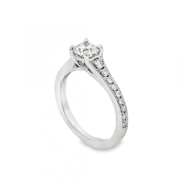 950 Platinum Diamond Engagement Ring - Size I - 0.75ct