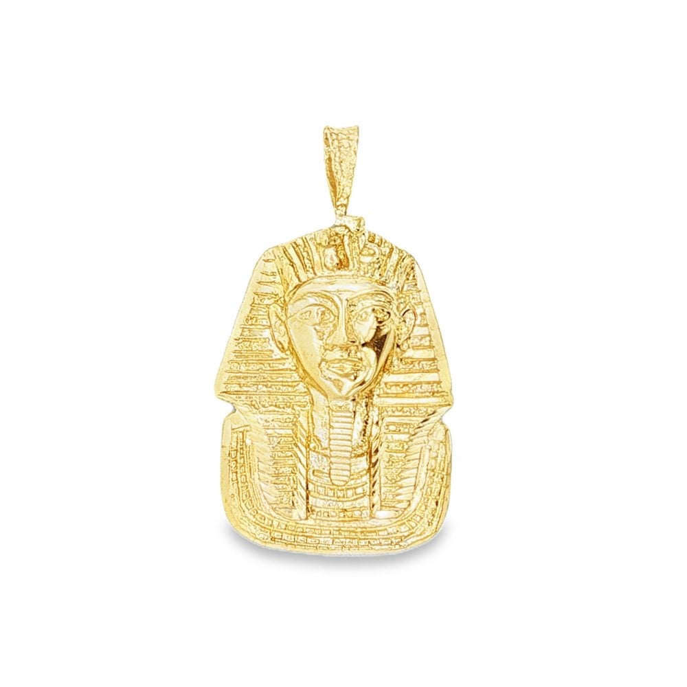 9ct Yellow Gold Egyptian Pharaoh Pendant - 21x38x9mm - 7.9g