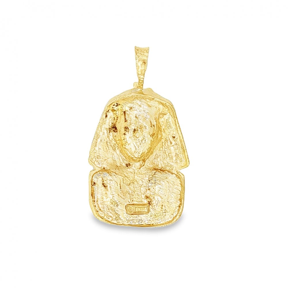9ct Yellow Gold Egyptian Pharaoh Pendant - 21x38x9mm - 7.9g