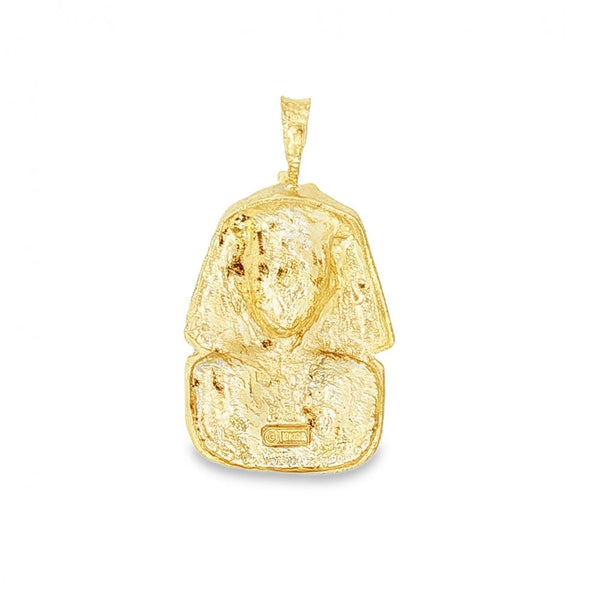 9ct Yellow Gold Egyptian Pharaoh Pendant - 21x38x9mm - 7.9g