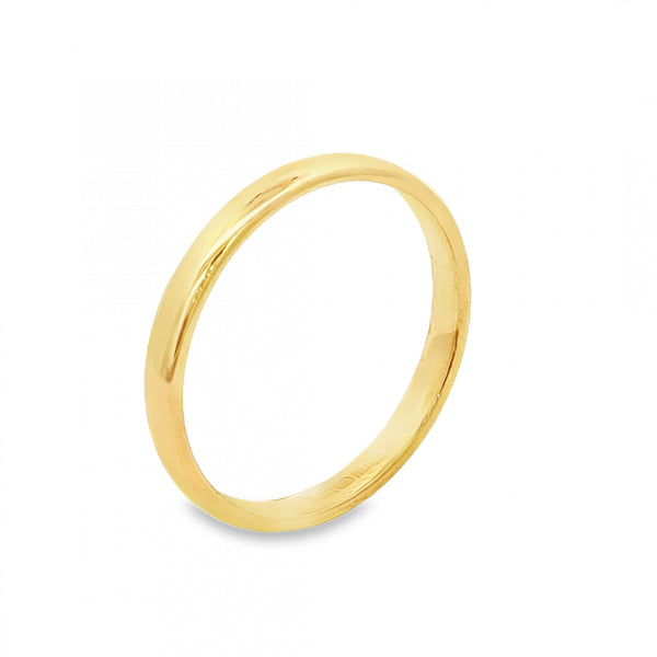 18ct Yellow Gold Wedding Band - Size T - 3mm