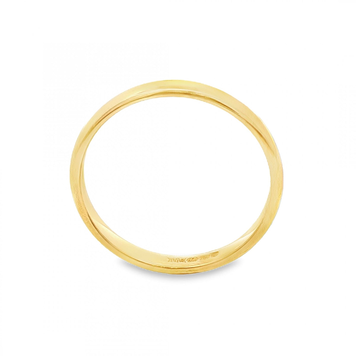 18ct Yellow Gold Wedding Band - Size T - 3mm