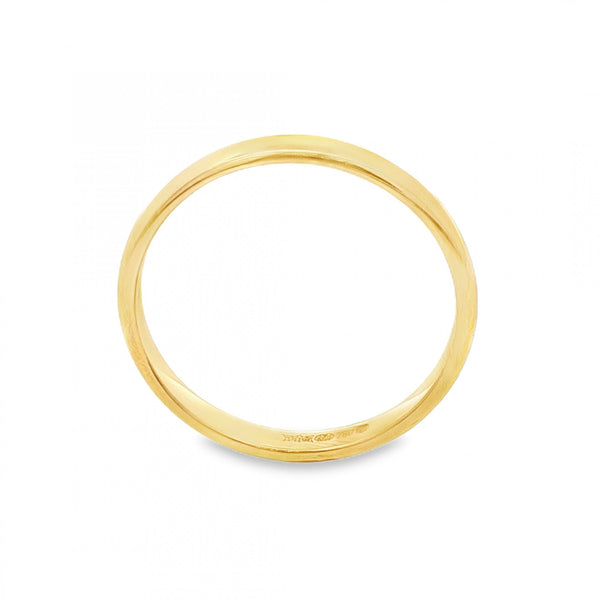 18ct Yellow Gold Wedding Band - Size T - 3mm