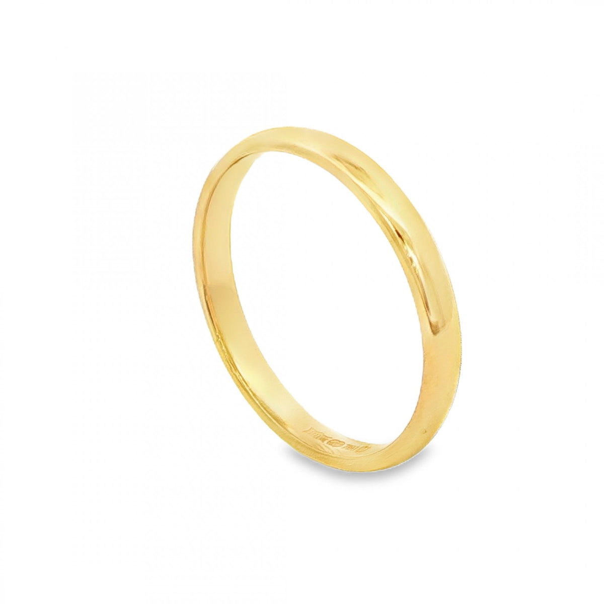 18ct Yellow Gold Wedding Band - Size T - 3mm
