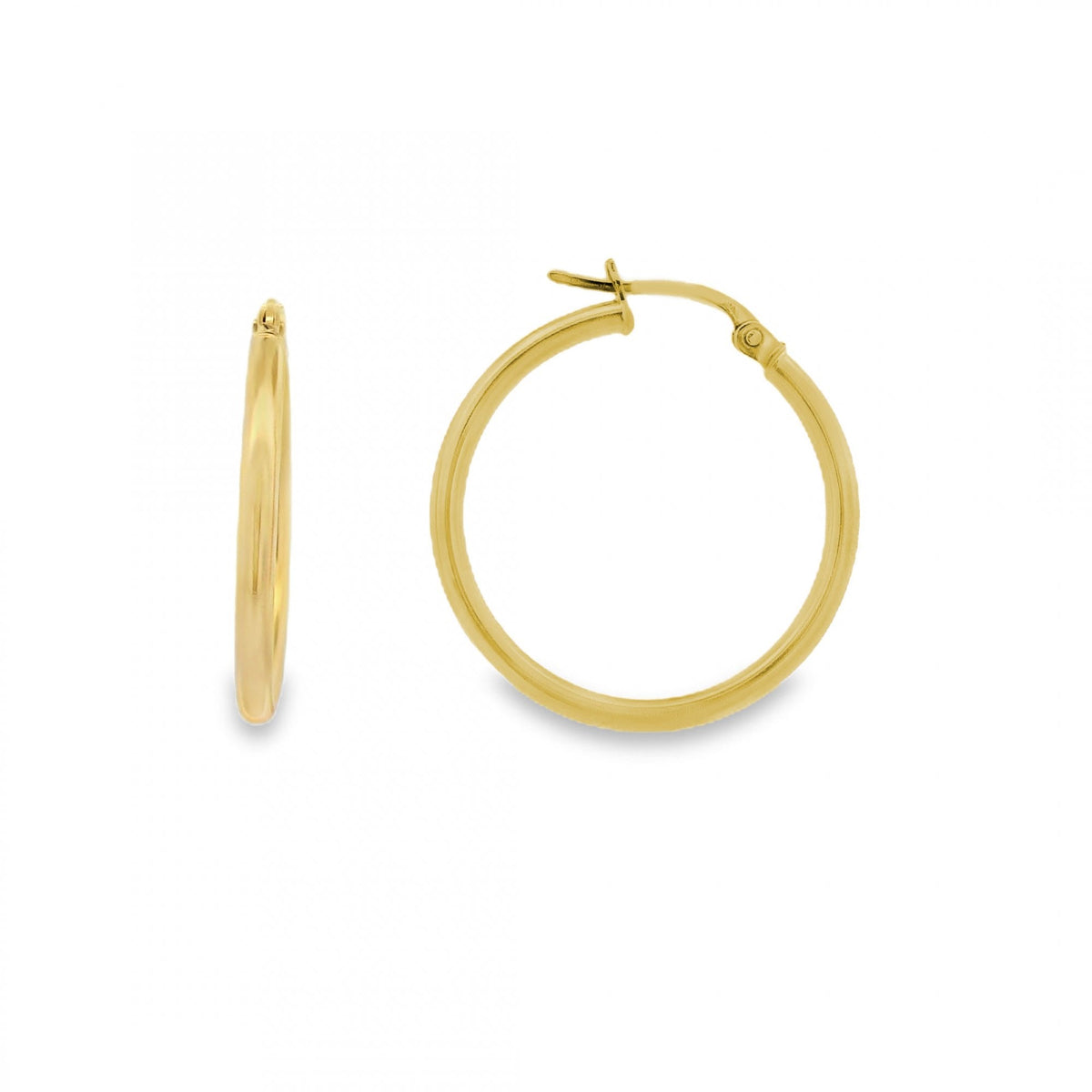9ct Yellow Gold Hoop Earrings - 23x23mm - 1.7g