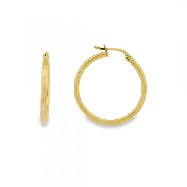 9ct Yellow Gold Hoop Earrings - 23x23mm - 1.7g