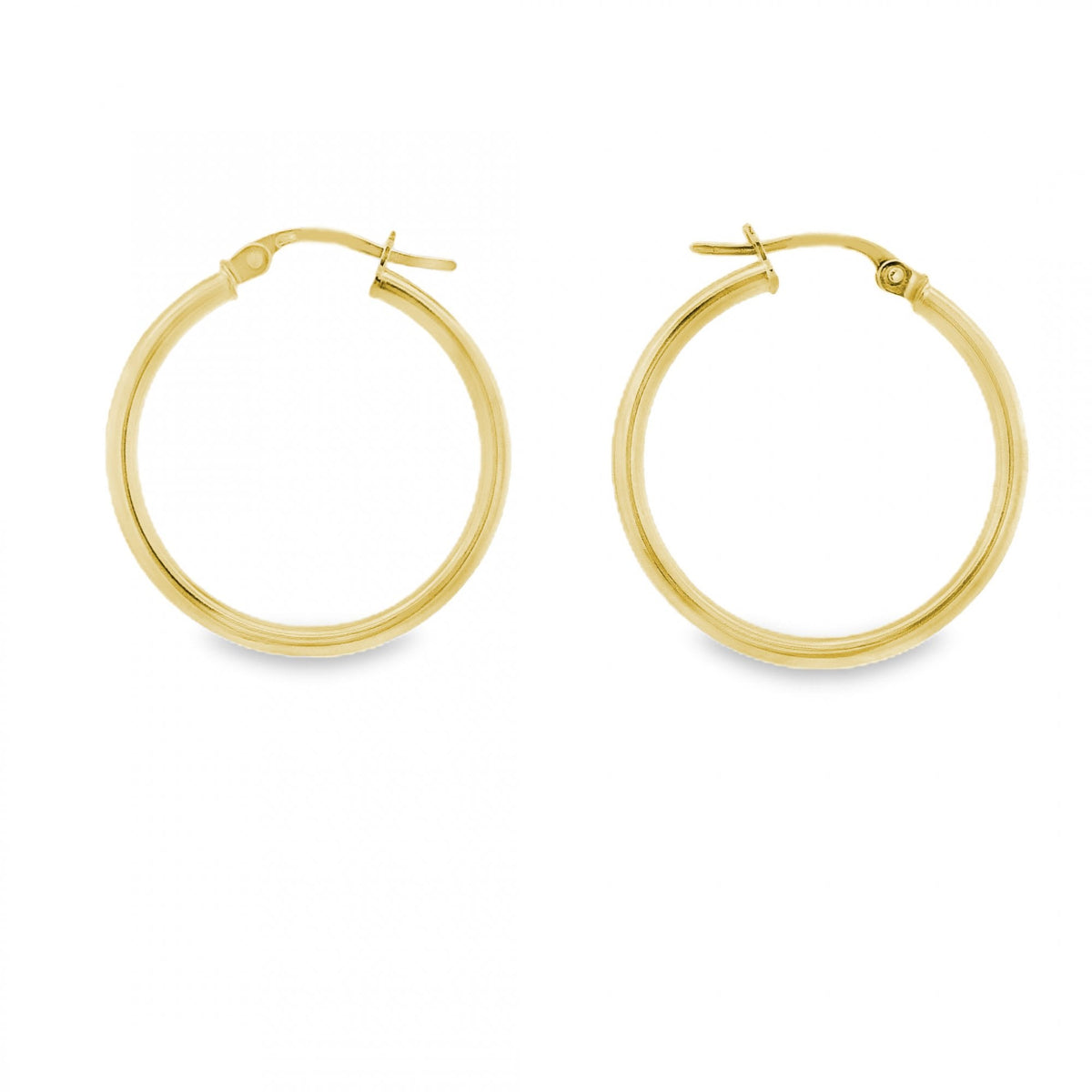 9ct Yellow Gold Hoop Earrings - 23x23mm - 1.7g