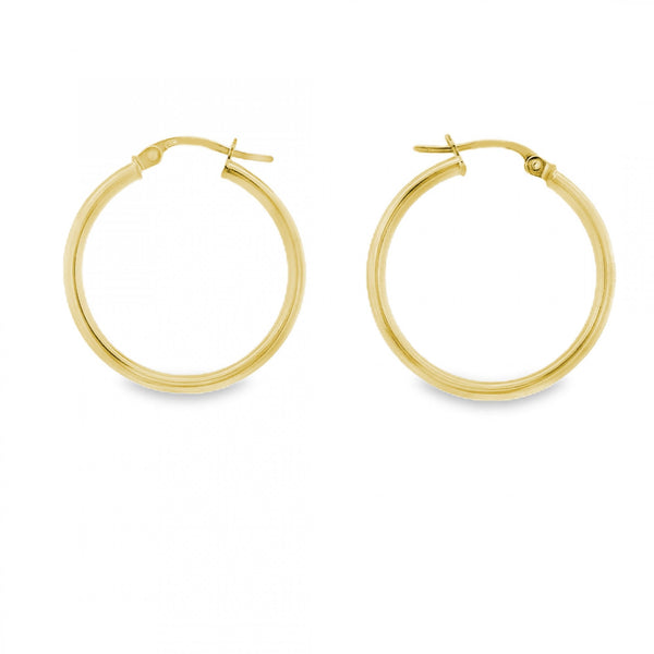 9ct Yellow Gold Hoop Earrings - 23x23mm - 1.7g
