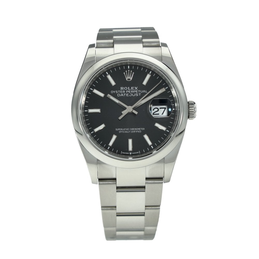 Datejust 126200 – Black Baton Dial – 2025