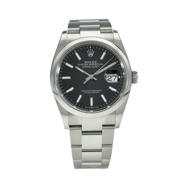 Datejust 126200 – Black Baton Dial – 2025