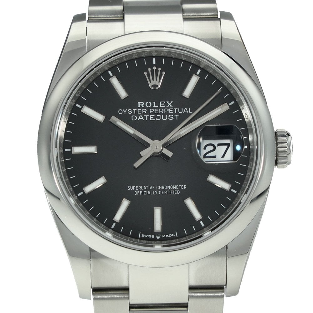 Datejust 126200 – Black Baton Dial – 2025