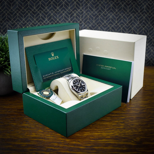 Datejust 126200 – Black Baton Dial – 2025