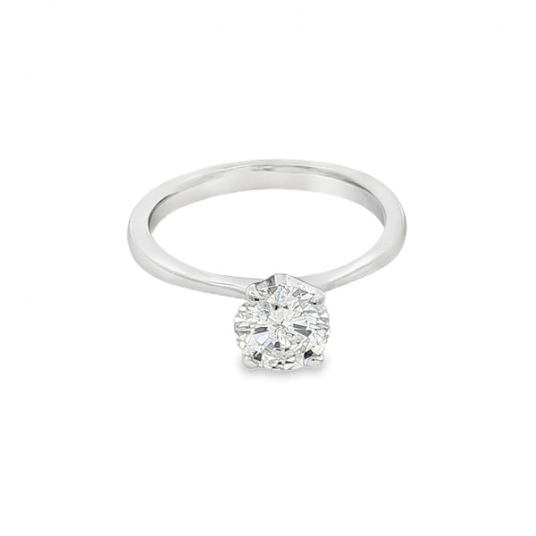 18ct White Gold Diamond Engagement Ring - Size K½ - 0.81ct