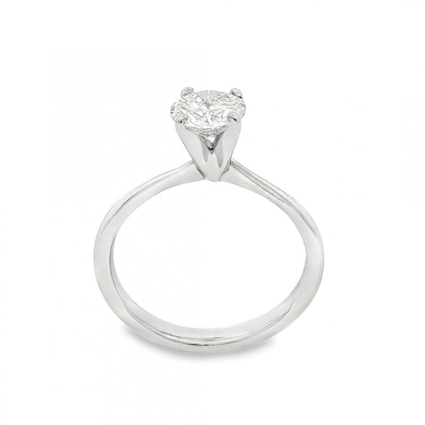 18ct White Gold Diamond Engagement Ring - Size K½ - 0.81ct