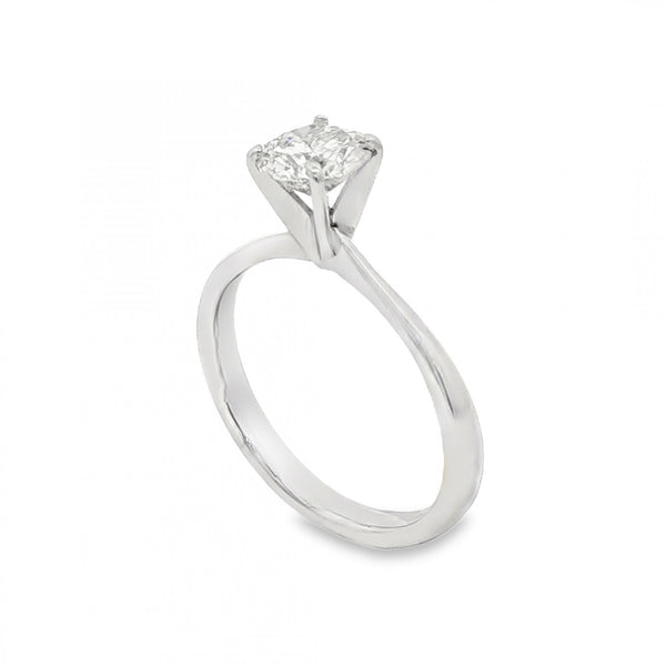 18ct White Gold Diamond Engagement Ring - Size K½ - 0.81ct