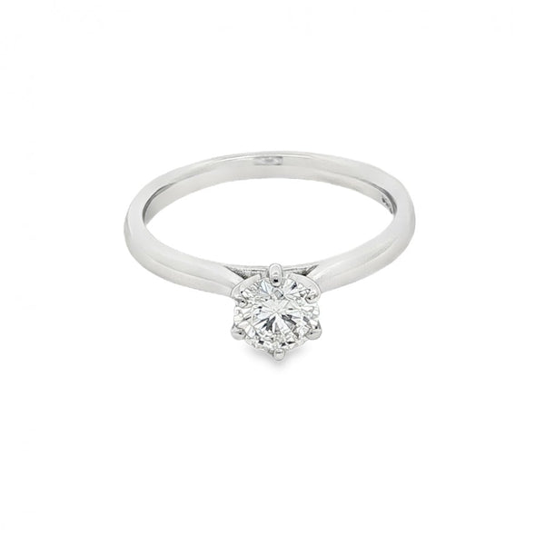 18ct White Gold Diamond Engagement Ring - Size L½ - 0.51ct
