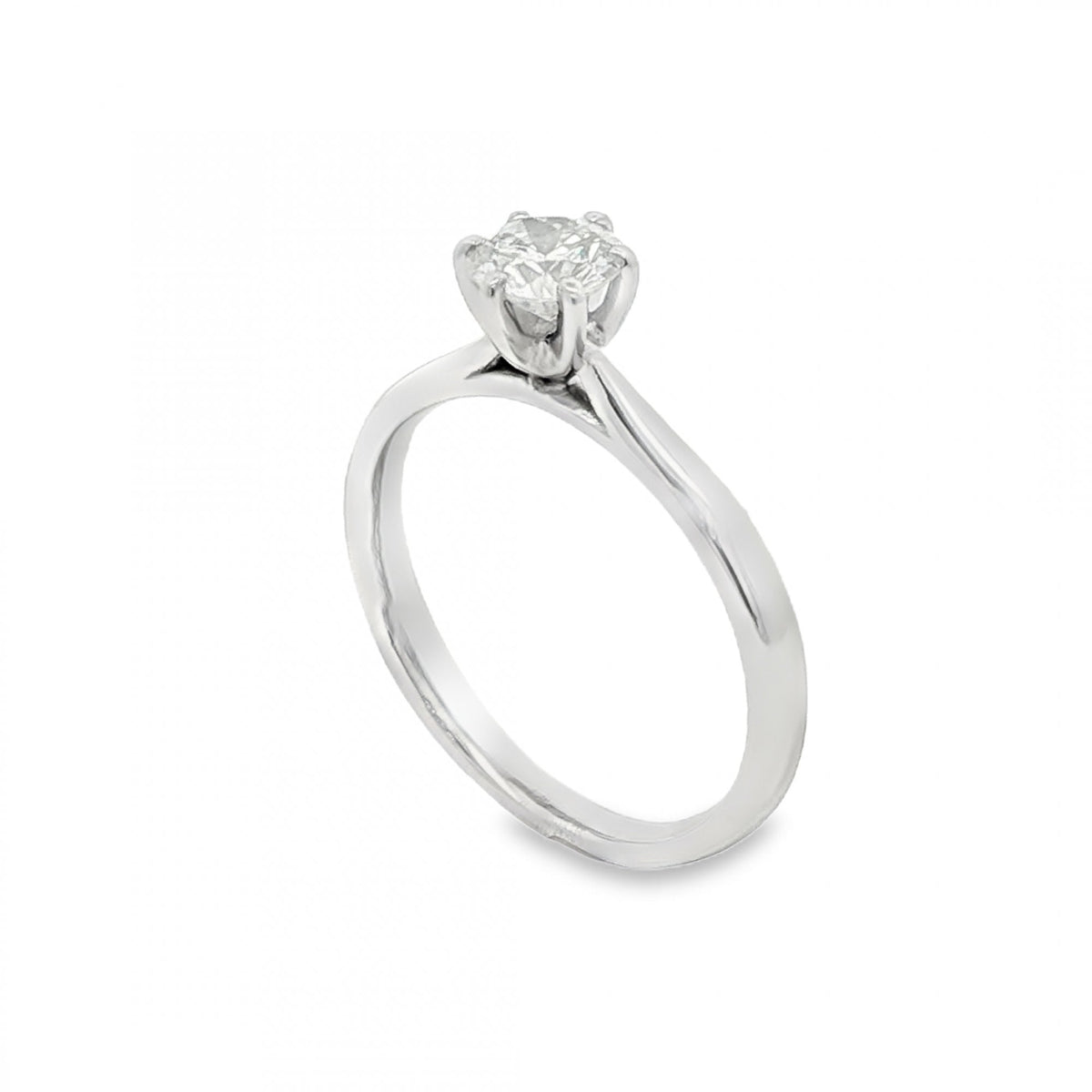 18ct White Gold Diamond Engagement Ring - Size L½ - 0.51ct