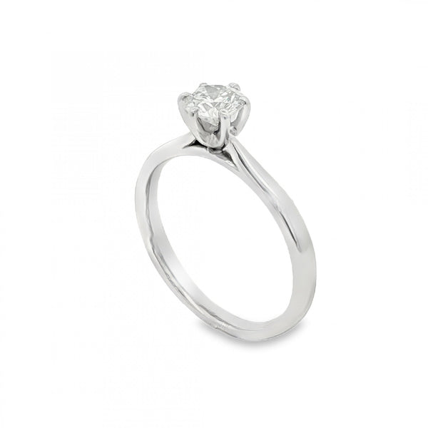 18ct White Gold Diamond Engagement Ring - Size L½ - 0.51ct