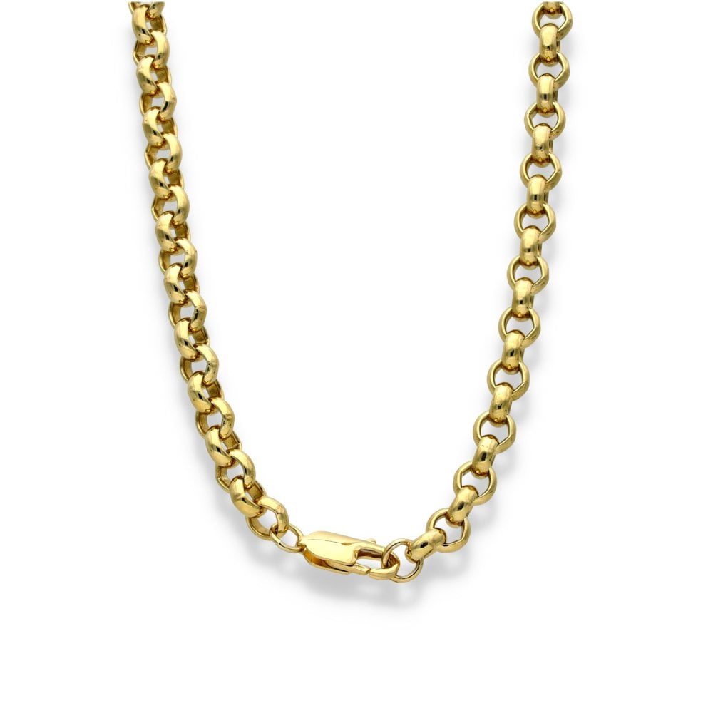 9ct Yellow Gold Heavy Round Belcher Chain - 26" - 85.0g